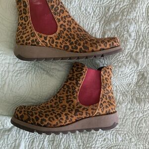 Fly London Leopard Print Ankle Boots